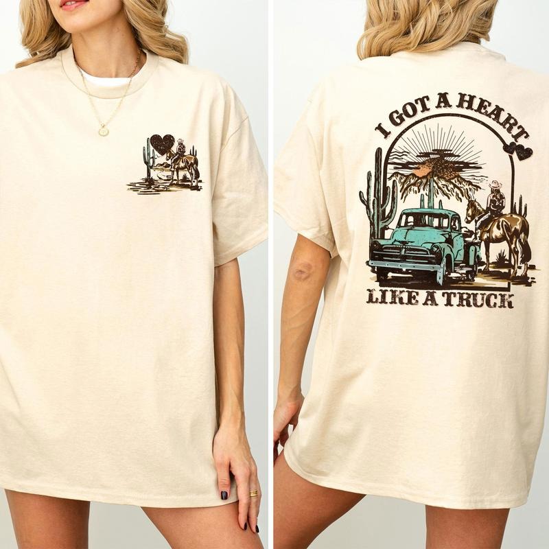 Heart Like A Truck T-Shirt, I Got A Heart Like A Truck T-Shirt, Country Music Shirt, Western Shirt, Truck Shirt,Cow Girl...