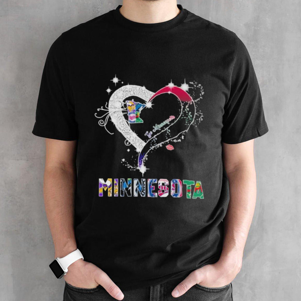 Heart Minnesota Sports Teams Go Minneapolis Shirt