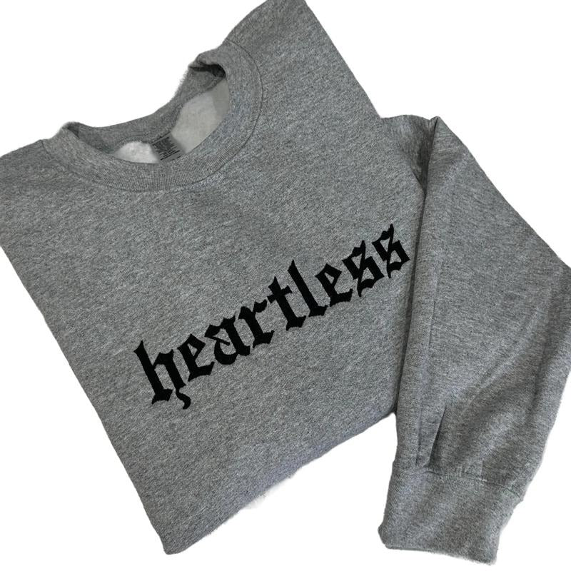 Heartless Embroidered Crewneck Unisex Sweatshirt Casual Clothing T-Shirts, Hoodie | HypeCrazeTee.com