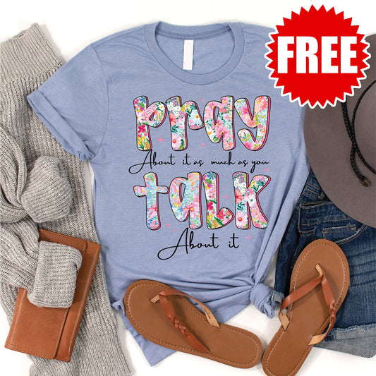 Pray Tee - Heather Blue - 0