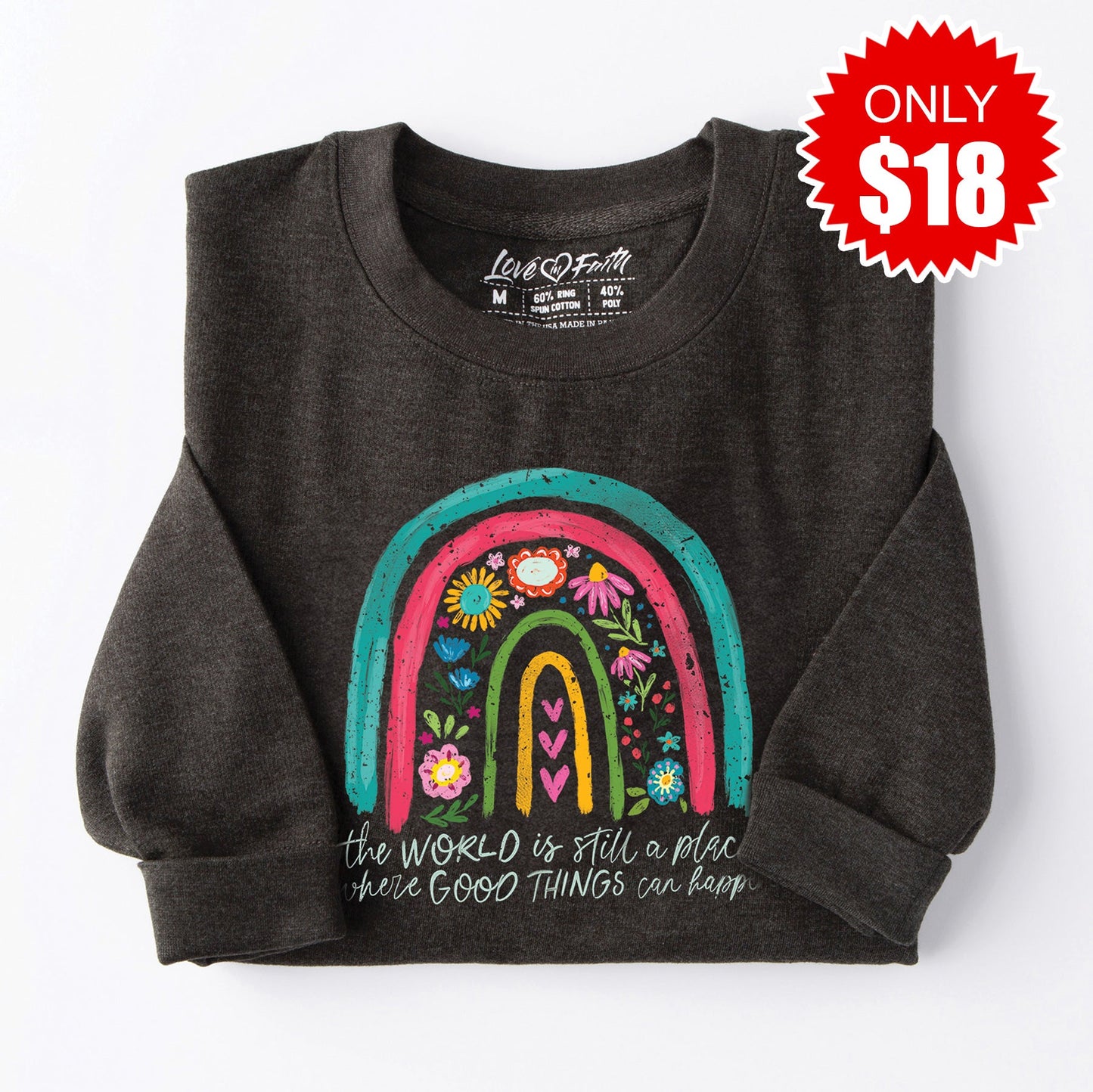 Good Things Can Happen Sweatshirt - Heather Charcoal - 18