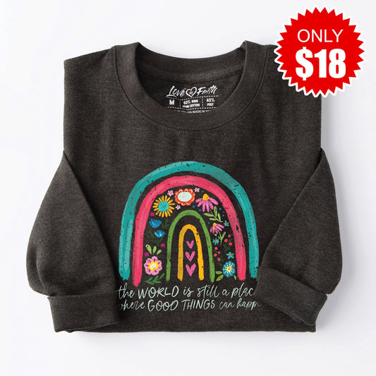 Good Things Can Happen Sweatshirt - Heather Charcoal - 18