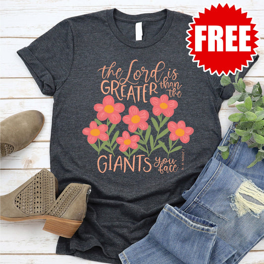 Greater Than Giants Tee - Heather Charcoal - 0