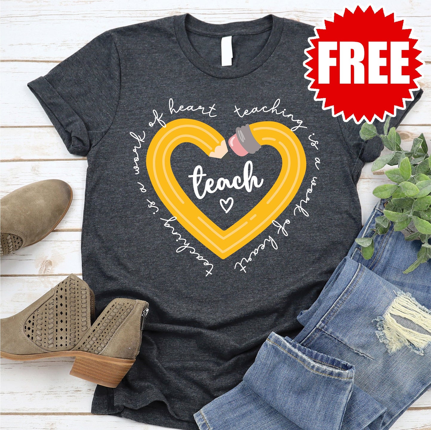 Work of Heart Tee - Heather Charcoal - 0