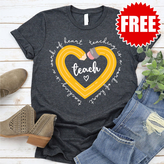 Work of Heart Tee - Heather Charcoal - 0