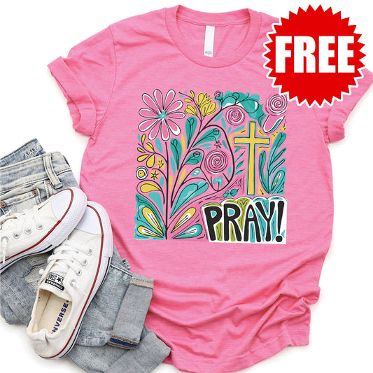 Pray Tee - Heather Charity Pink - 0