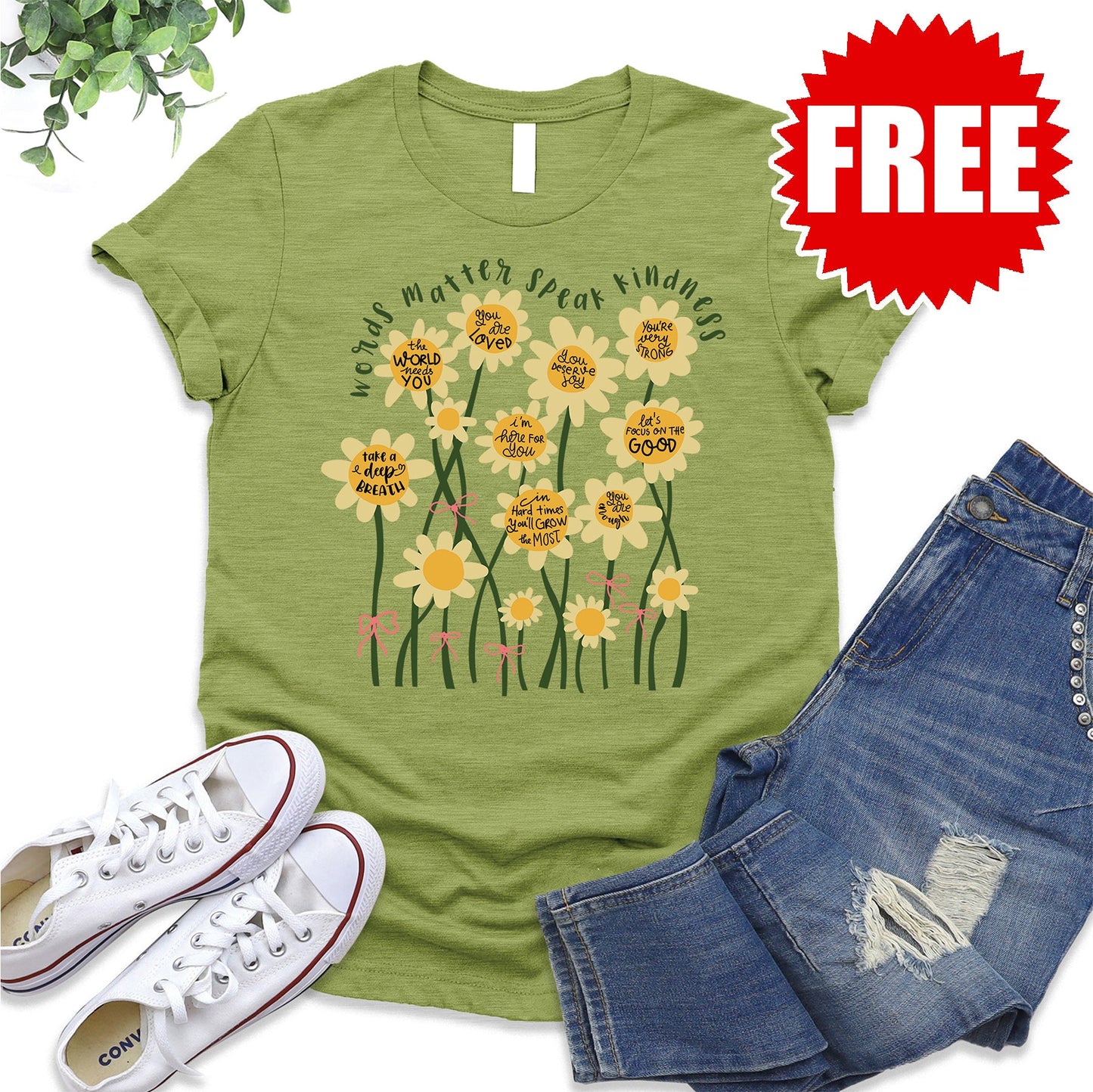 Words Matter Speak Kindness Tee - Heather Fern - 0