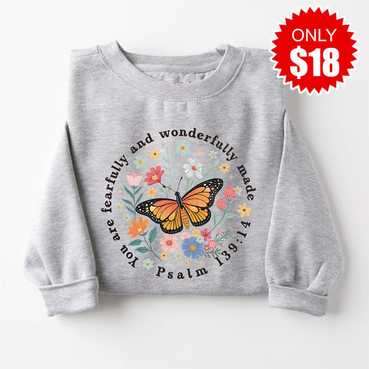 Wonderfully Made Sweatshirt - Heather Grey - 18
