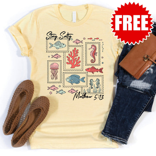 Stay Salty Tee - Heather Lemonade - 0