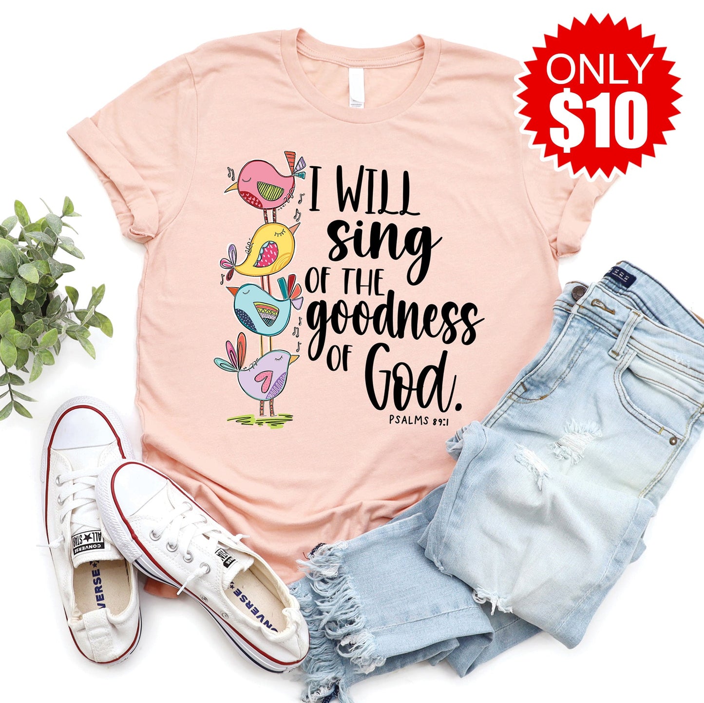 Goodness of God Tee - Heather Peach