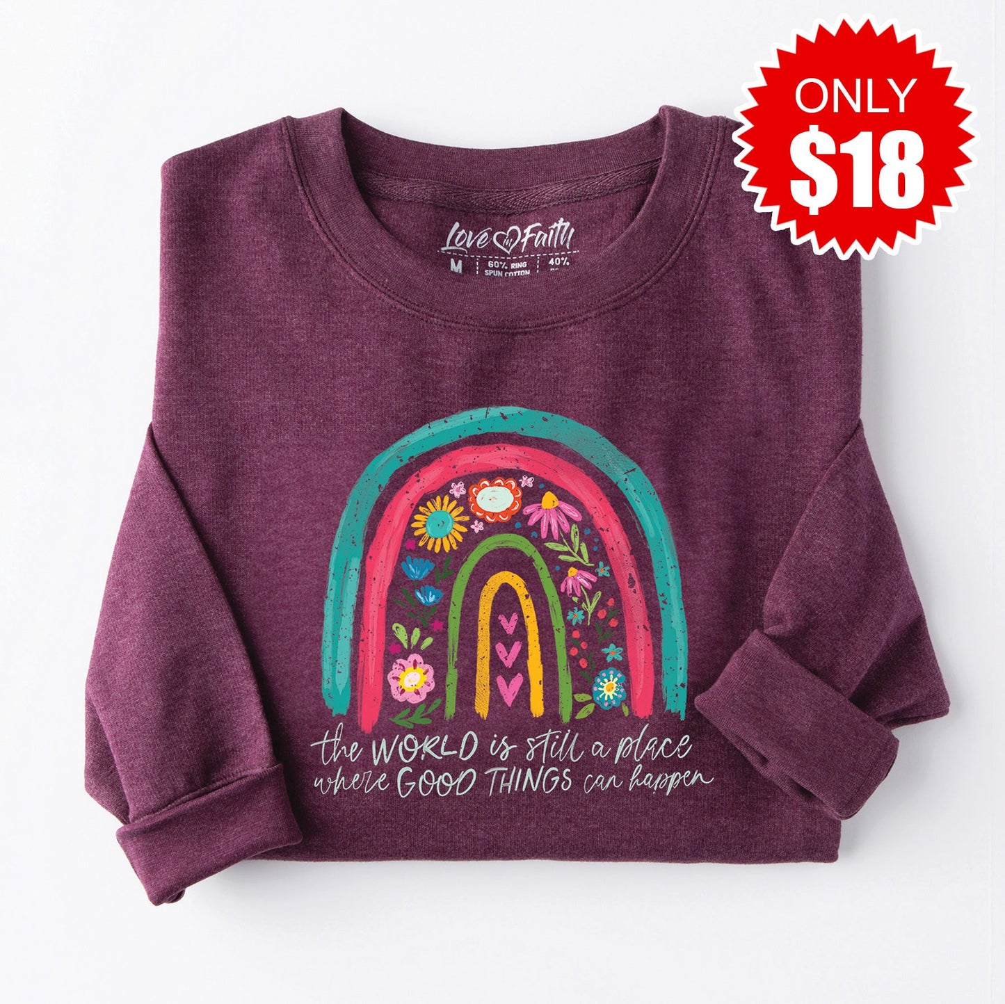 Good Things Can Happen Sweatshirt - Heather Sugar Plum - 18