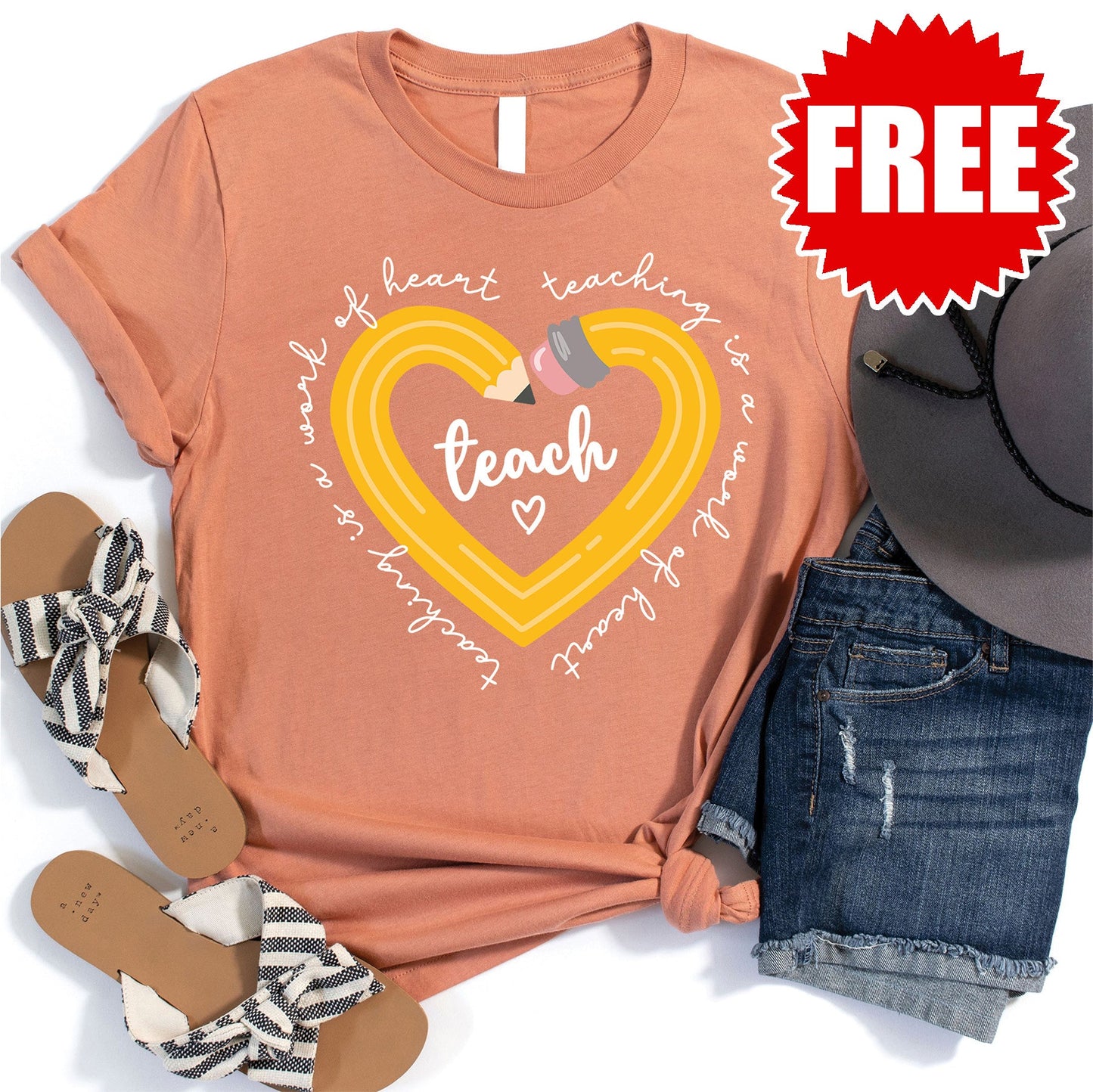 Work of Heart Tee - Heather Terracotta - 0