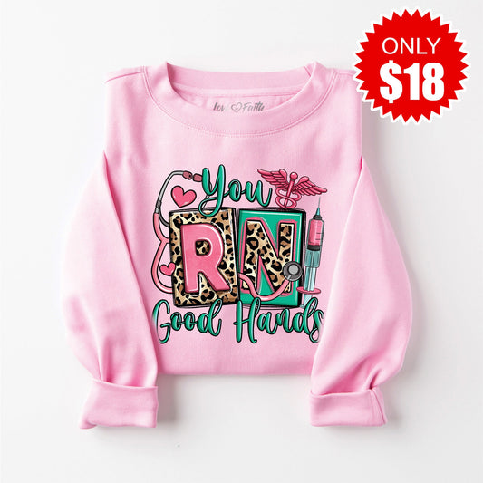 Good Hands Sweatshirt - Heather Bubble Gum - 18