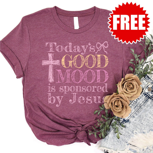 Good Mood Tee - Heather Burgundy - 0