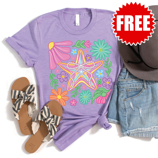 Starfish Tee - Heather Dark Lavender - 0