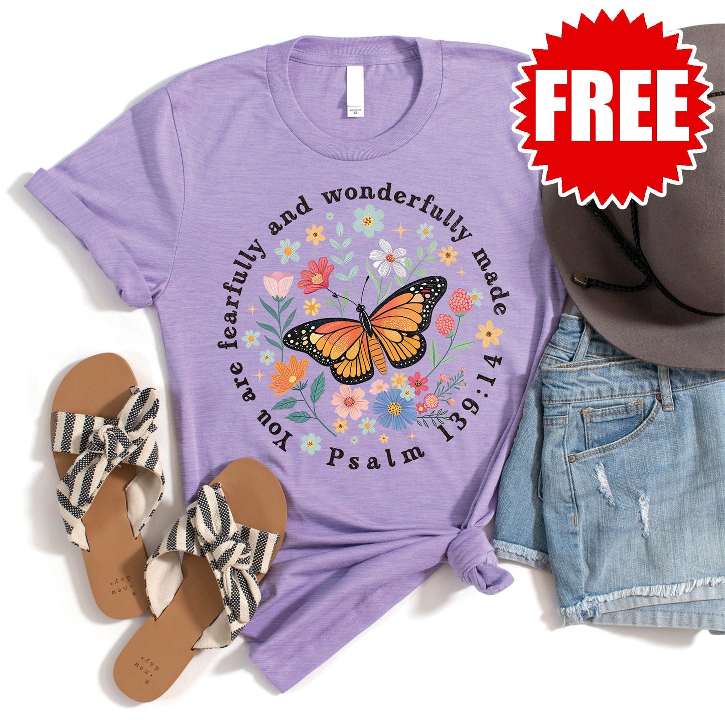 Wonderfully Made Tee - Heather Dark Lavender - 0