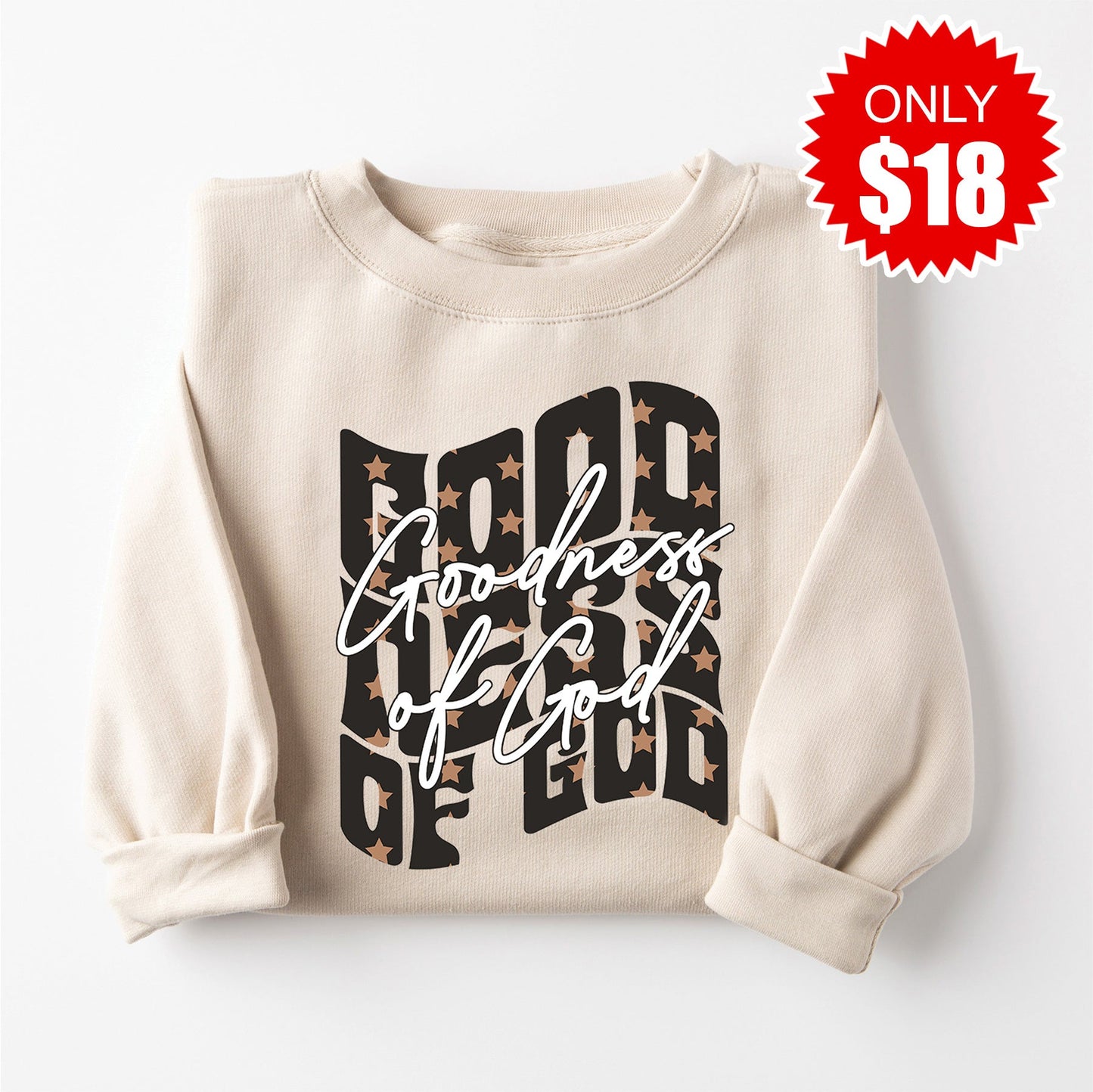 Goodness of God Sweatshirt - Heather Dust - 18