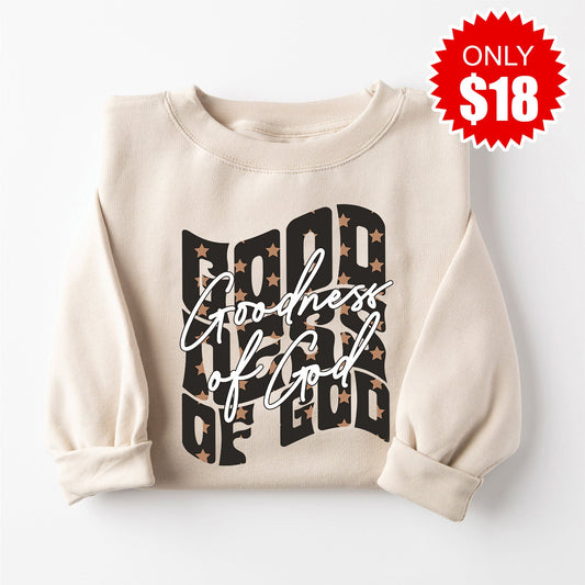 Goodness of God Sweatshirt - Heather Dust - 18