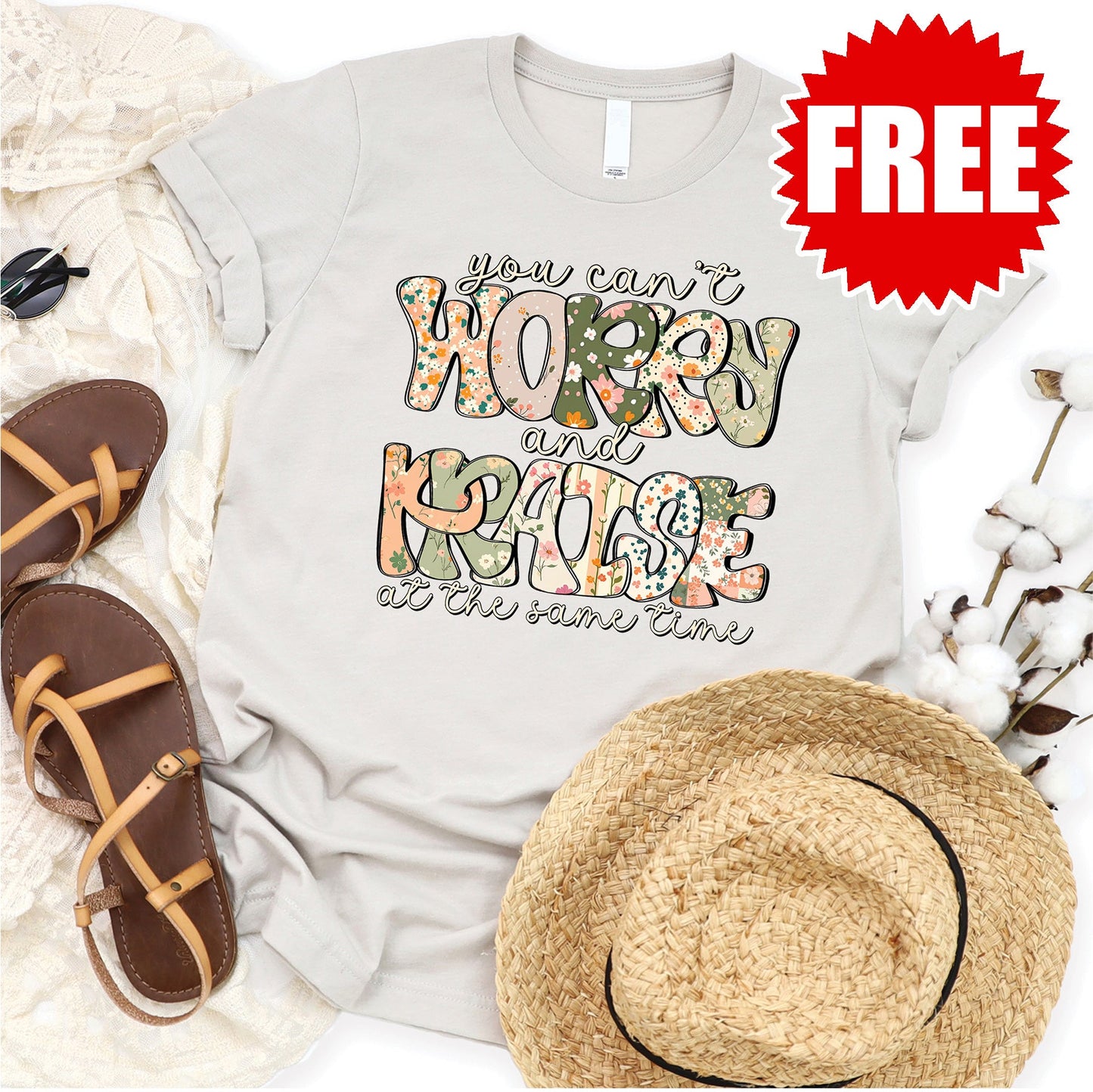 Worry and Praise Tee - Heather Dust Style001