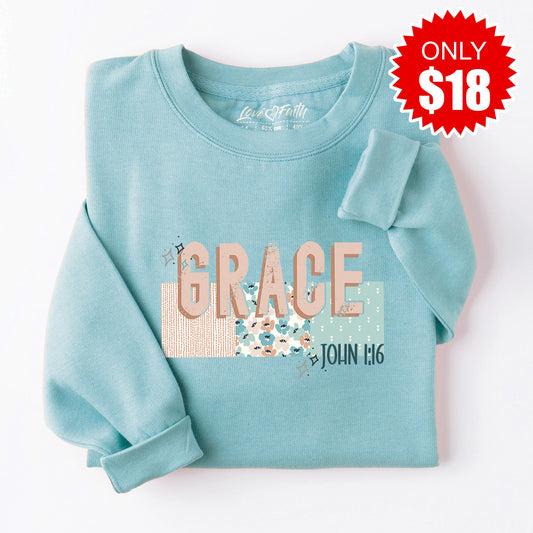 Grace Crewneck Sweatshirt - Heather Lagoon
