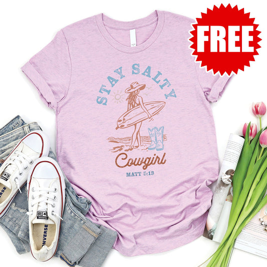 Stay Salty Tee - Heather Lilac - 0