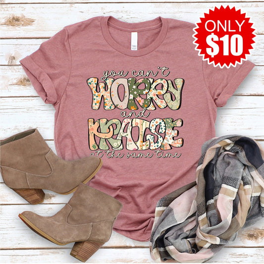 Worry and Praise Tee - Heather Mauve