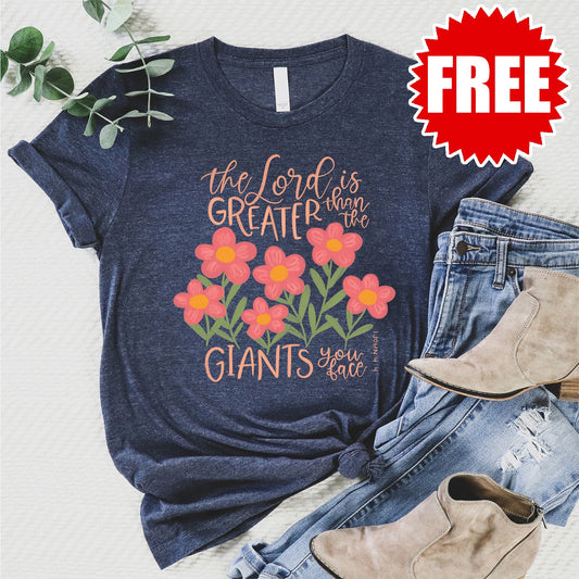 Greater Than Giants Tee - Heather Navy - 0