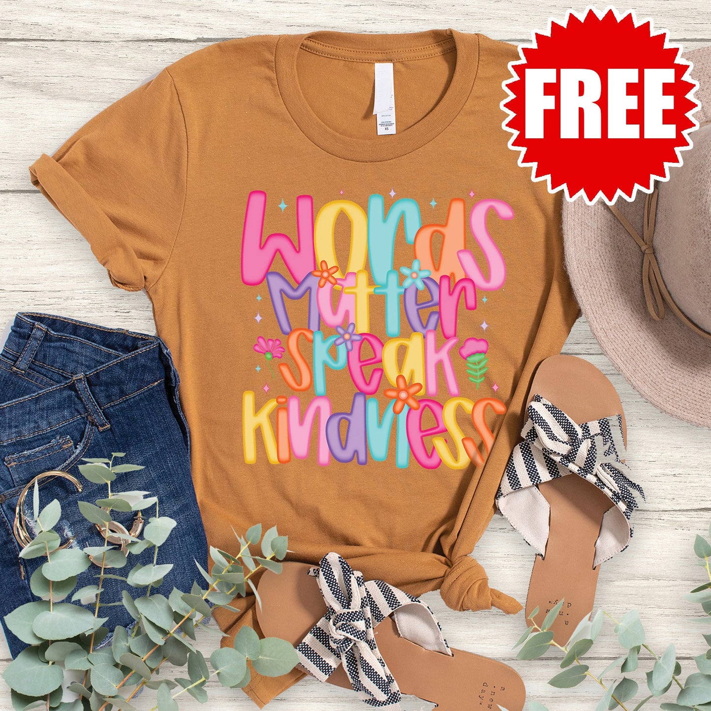 Words Matter Tee - Heather Toast - 0