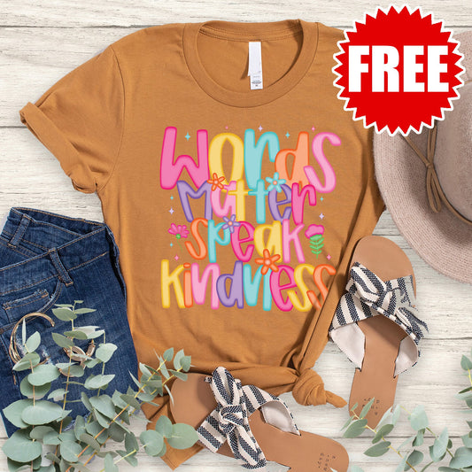 Words Matter Tee - Heather Toast - 0