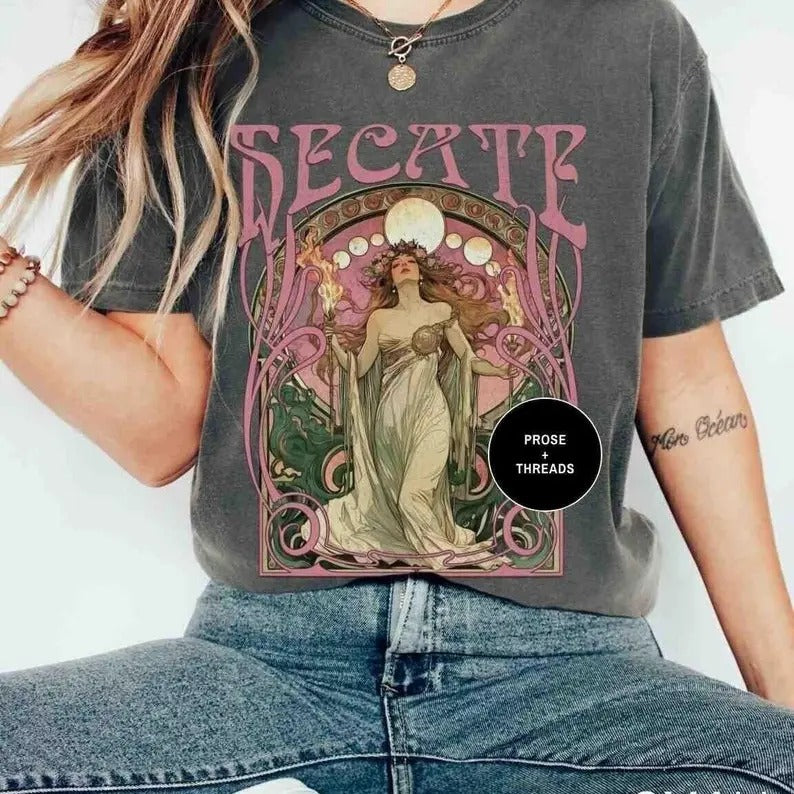 Hecate Shirt Divine Feminine Greek Mythology Hekate Hecate Moon Goddess Oympian Gods Medusa Persephone Light Academia...