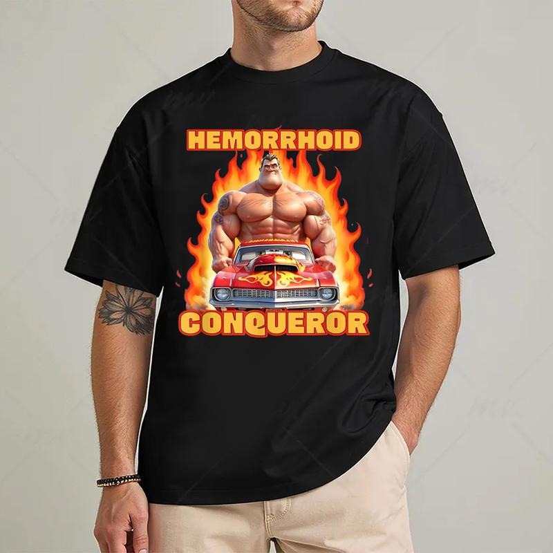 Hemorrhoid Conqueror Funny Meme Y2k Clothes Streetwear T-Shirts, Hoodie, Sweatshirt