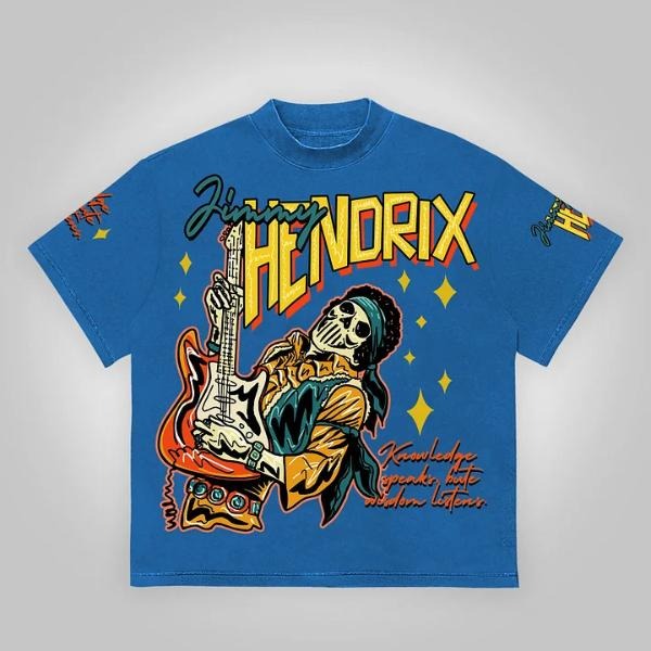 Hendrix Fashion Guitarist Graphic Cotton T-Shirt Hoodie, Sweatshirt | HypeCrazeTee.com