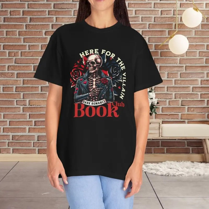 Here Villain Dark Romance Book Club Shirt Book Lover . Enemies Lovers Womenswear T-Shirts, Hoodie, Sweatshirt
