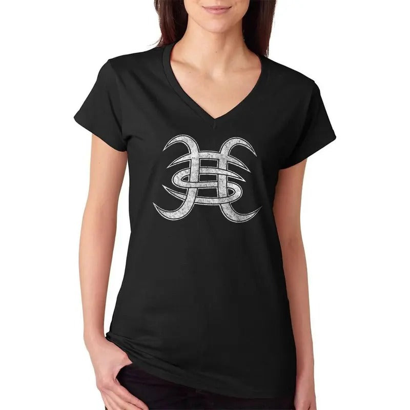 Heroes Del Silencio Distressed Logo Women's V-Neck T-Shirt Casual Comfort Hoodie, Sweatshirt | HypeCrazeTee.com