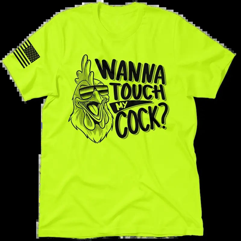 Hi-Visibility Work T-Shirt for Men | Neon Safety Yellow Graphic Tee | Blue Collar Workwear, Durable Cotton Blend,...