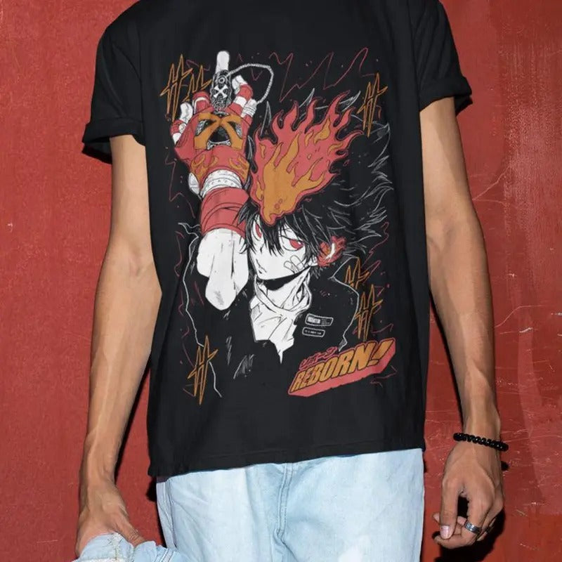 Hibari Kyoya T-Shirt, Katekyo Hitman Reborn Unisex Tee, Anime Sweatshirt, Manga Lover Shirt, Anime Graphic Tee Cotton...