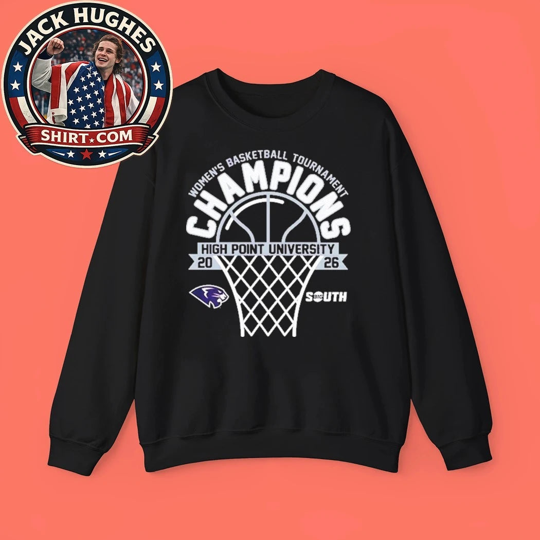 High Point Panthers Champions 2026 Big South Women’s Basketball Tournament Logo Graphic T-Shirt
