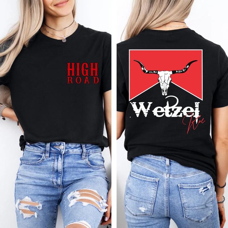High Road KW Both Sides Tee, Concert Outfit, Bull Head K0e WetzeI Tee, Unisex Short Sleeve Tee Shirt, Casual Clothing...