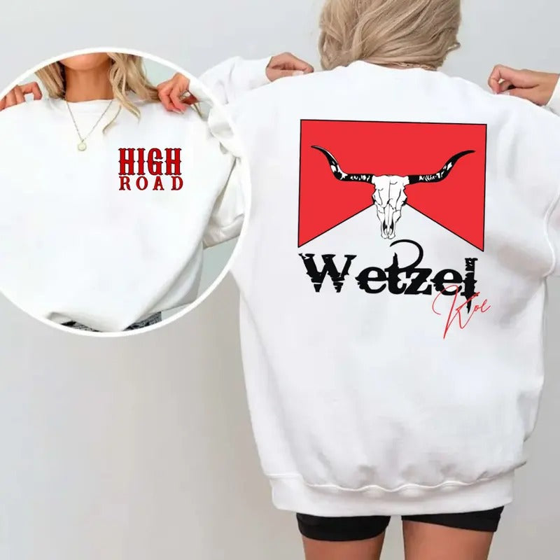 High Road Kw Both Sides Sweatshirt, Concert Outfit, Bull Head K0e WetzeI Shirt, Unisex Long Sleeve Crewneck Sweatshirt Hoodie