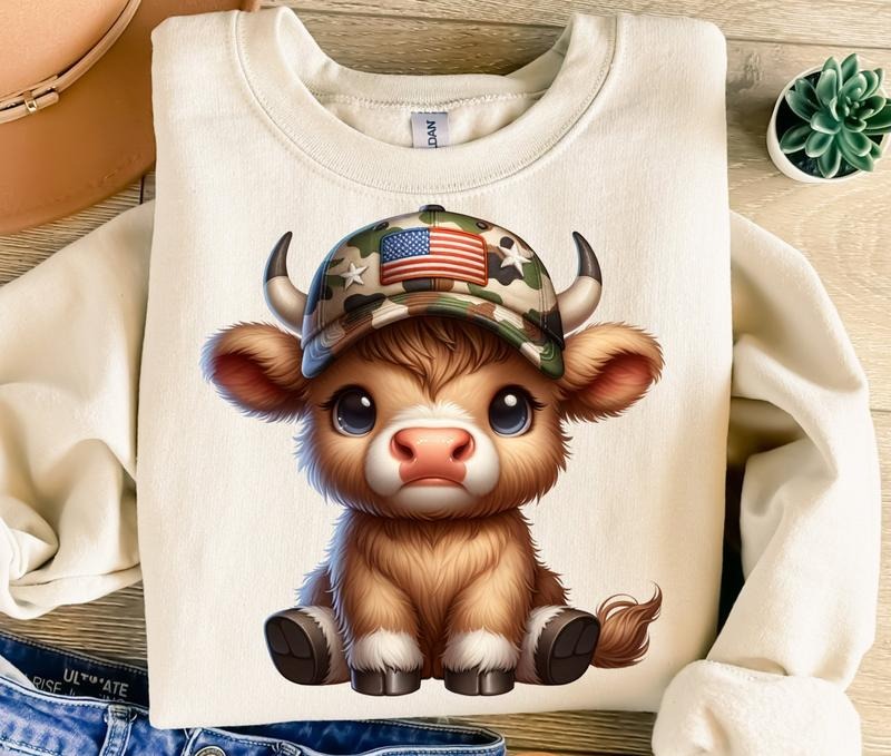 Highland Cow Sweatshirt, Camouflage Sweatshirt, 4th Of July Sweatshirt, American Flag Sweatshirt, Western Sweatshirt...