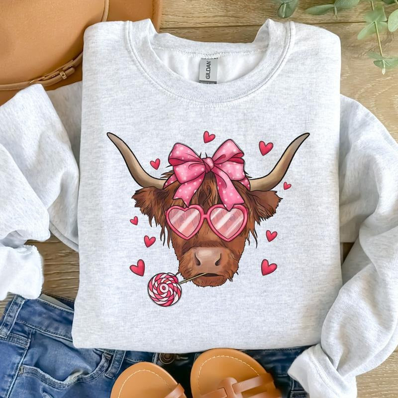 Highland Cow Ash Grey Sublimation T-Shirts, Hoodie, Sweatshirt
