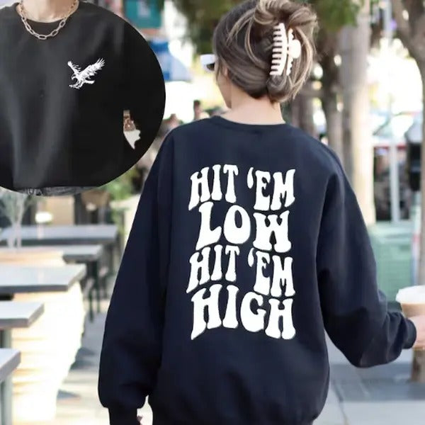 Hit 'Em Low Hit 'Em High Sweatshirt, Road to Victory Sweatshirt, Philadelphia Shirt, Game Day Shirt, Football Shirt Hoodie