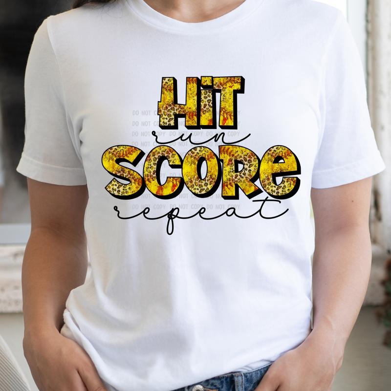 Hit Run Score Repeat DTF Transfers - THIS IS NOT A SHIRT Hoodie, Sweatshirt | HypeCrazeTee.com
