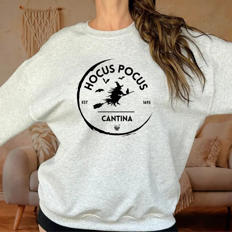 Hocus Pocus Cantina Halloween  Crewneck Sweatshirt Casual Comfort T-Shirts, Hoodie | HypeCrazeTee.com
