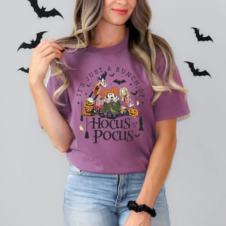 Hocus Pocus Shirt 'S Just Bunch Hocus Pocus Shirt Halloween Shirt Sanderson Sister Shirt Her Cotton Shirt T-Shirts, Hoodie, Sweatshirt