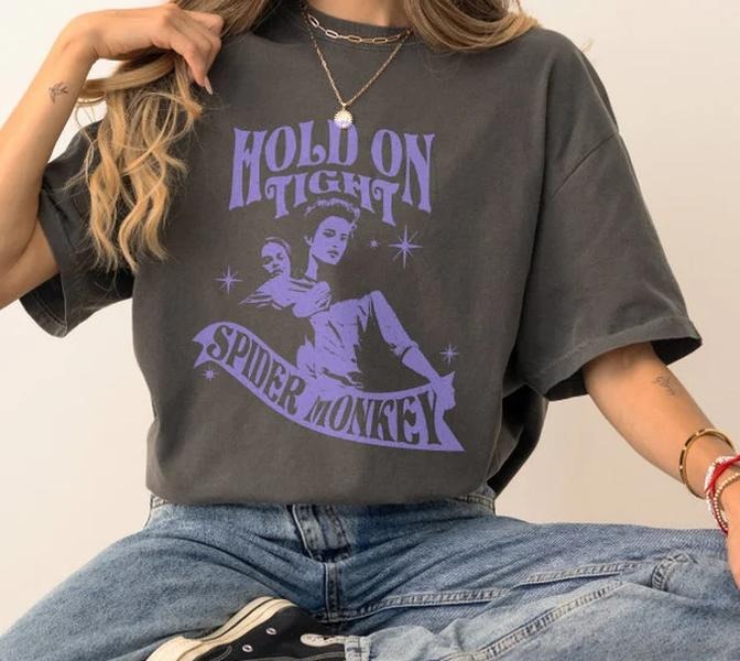 Hold On Spider Monkey Tee - Womenswear Fabric Sweatshirts Hoodie | HypeCrazeTee.com