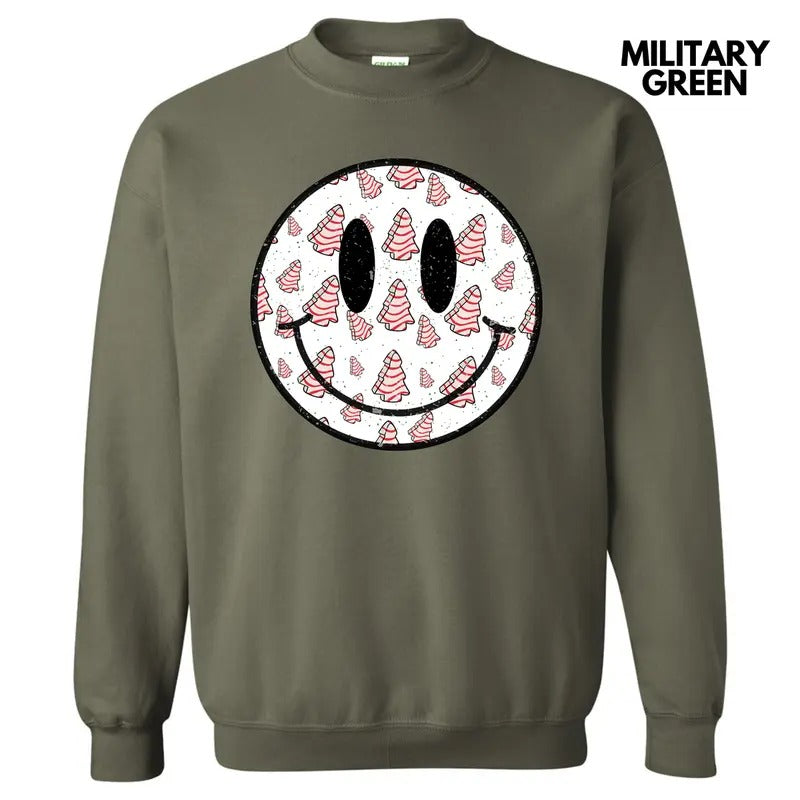 Holiday Cake Happy Face Sweatshirt 'NLB' T-Shirts, Hoodie | HypeCrazeTee.com