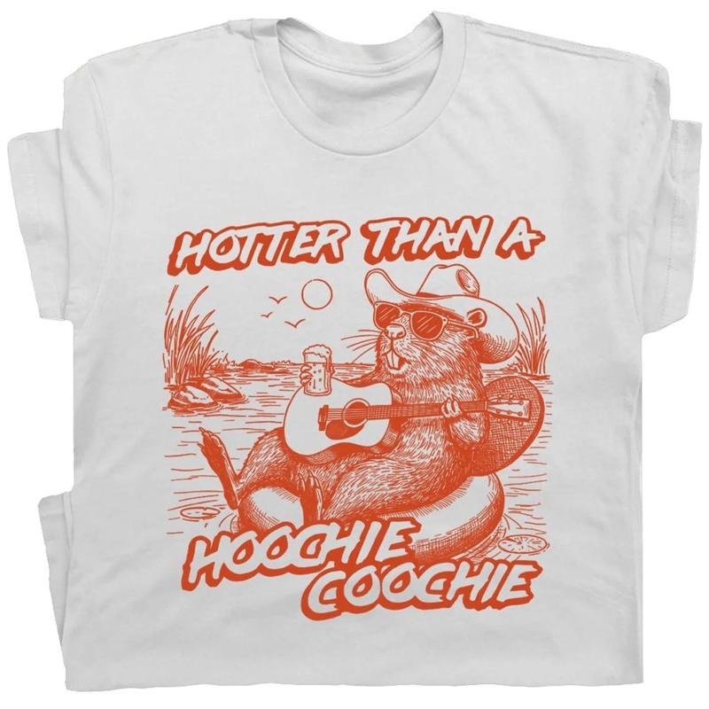 Hoochie Coochie Shirt Hotter Than Hoochie Coochie 90s Country Music Shirt Cute Beaver Shirt Beach Summer T-Shirts, Hoodie, Sweatshirt