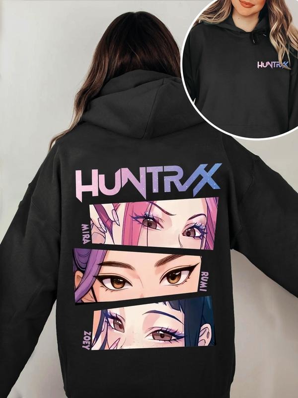 Hooded Long Sleeve Printed Sweatshirt for Casual Wear, Thick Knit Fabric Ideal for Fall & Winter, Fitted Style with...