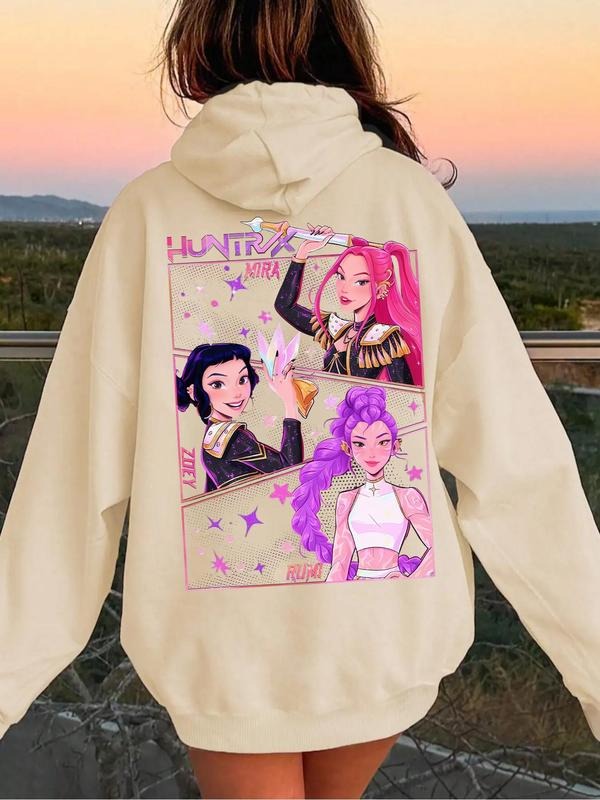 Hooded Long Sleeve Printed Sweatshirt for Casual Wear, Thick Knit Fabric Ideal for Fall & Winter, Fitted Style with...
